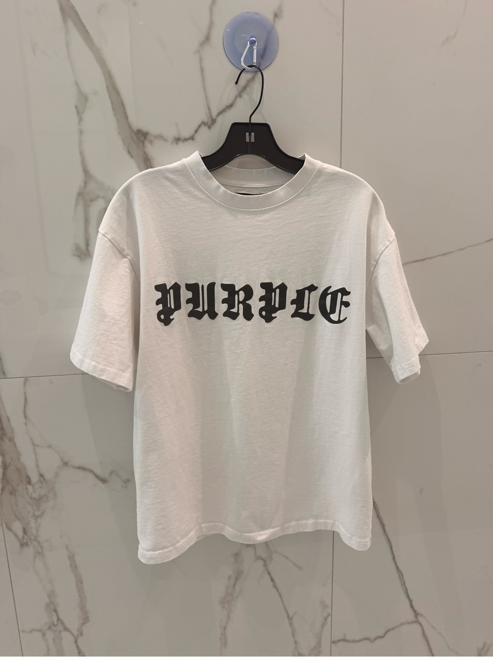 Excellent Cond Purple Brand Gothic Wordmark Tee White Sz. M 100% Cotton Men’s